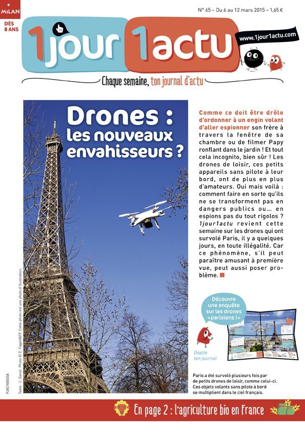 couv 1jour1actu 65 Drones Paris