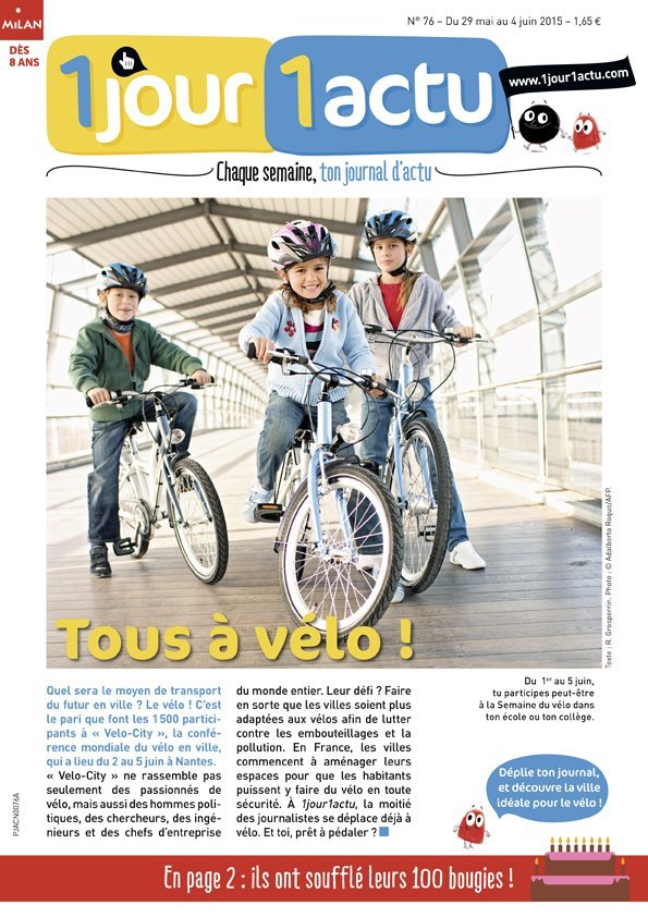 couv 1jour1actu 76 vélos en ville