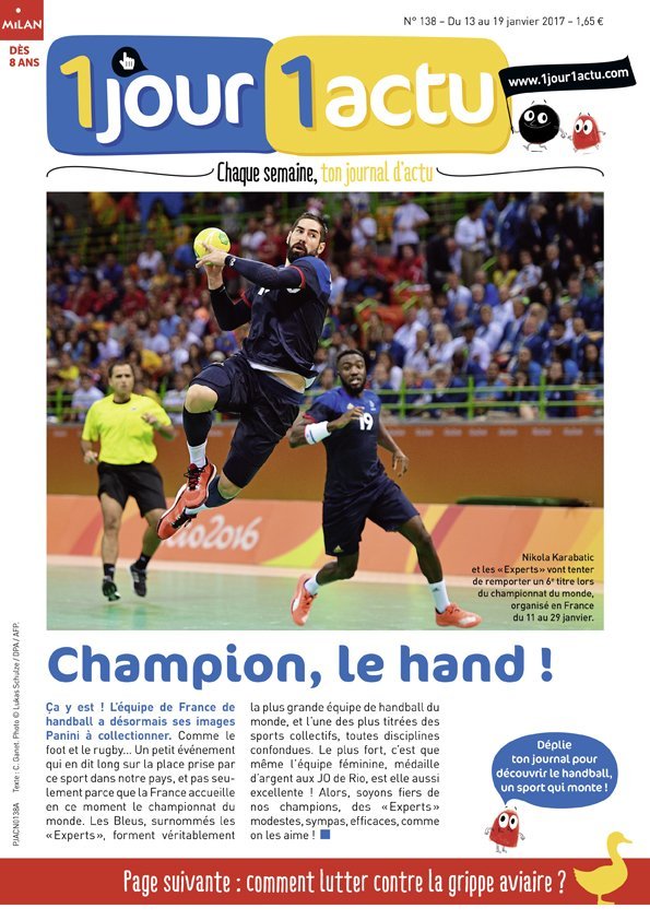 couv 1jour1actu 138 Handball