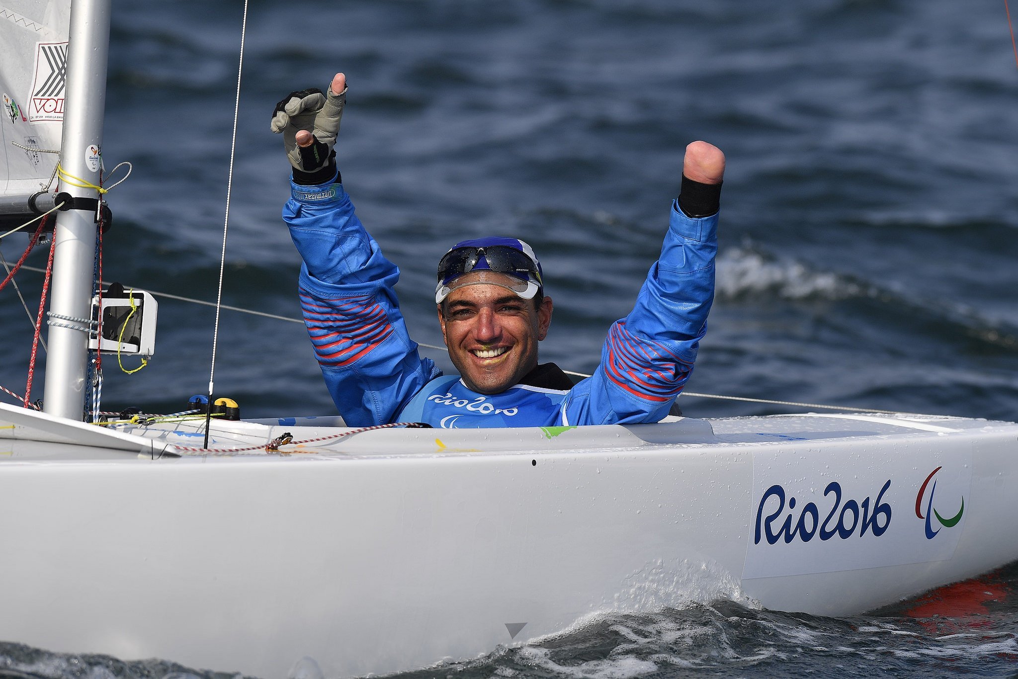 Damien Seguin a gagné l'épreuve de voile des Jeux paralympiques, le 17 septembre. © CPSF 2016 Luc Percival