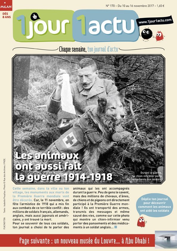 Couv 1jour1actu 170 Animaux Guerre