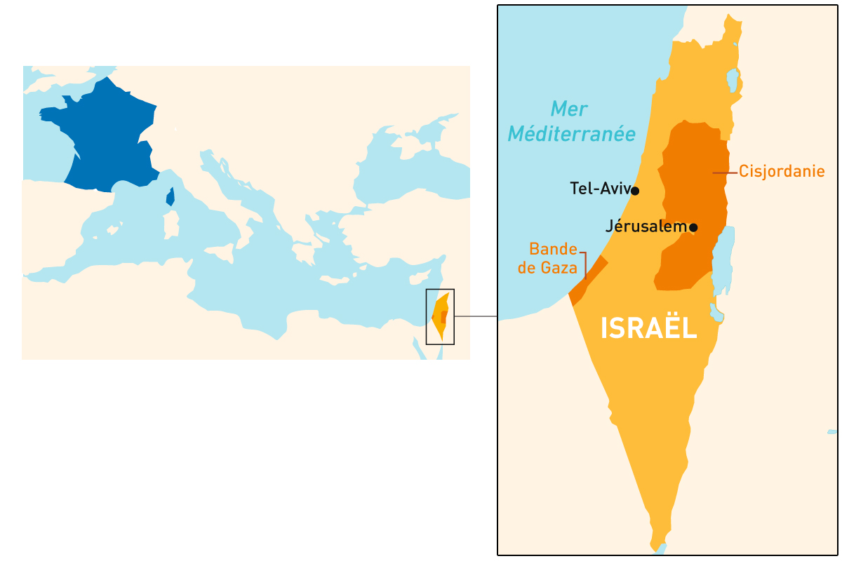 Carte Israël et territoires palestiniens