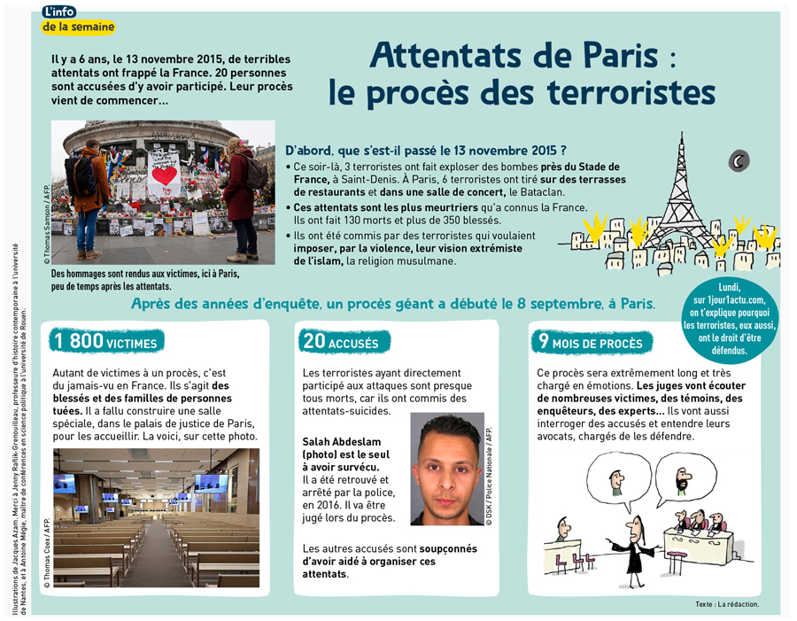 Info de la semaine 1j1a 323 Attentats de Paris Procès