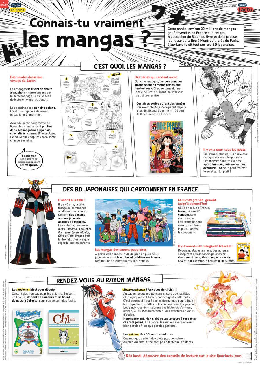 Poster 1jour1actu 333 Mangas