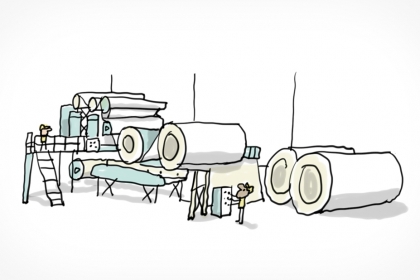 Une usine de fabrication de papier