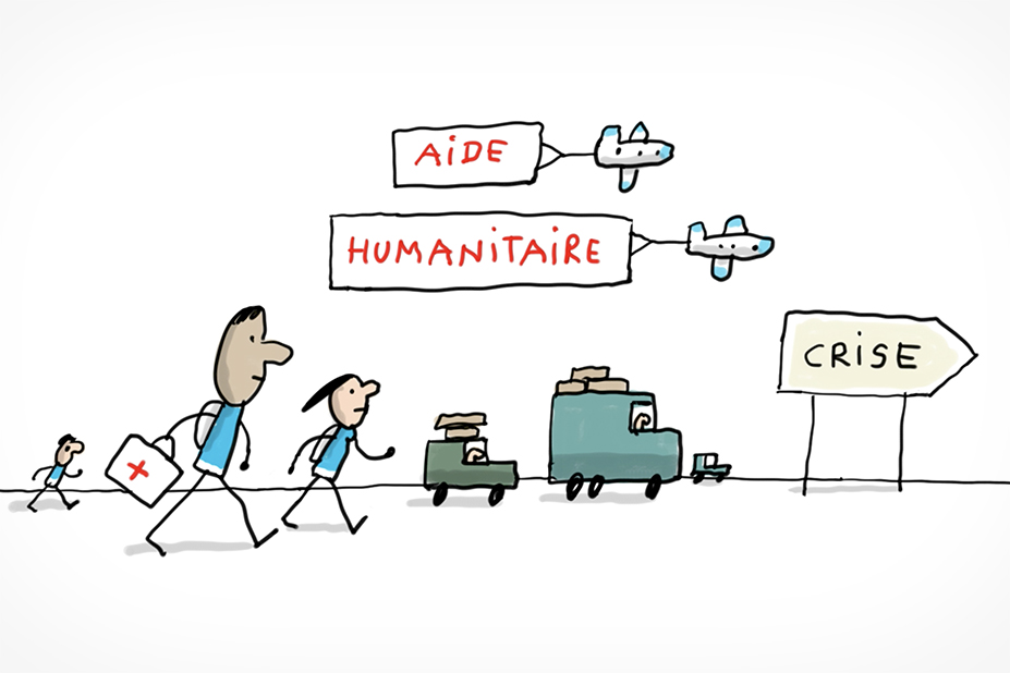 Arrivée de l'aide humanitaire dans un pays en crise