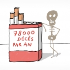 Un paquet de cigarette porte l'inscription "78000 décès par an"