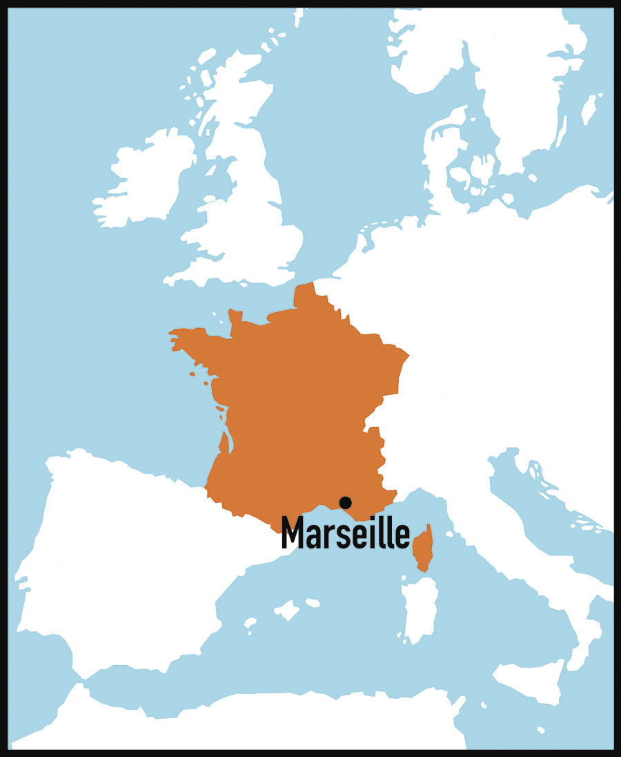 carte de France avec Marseille