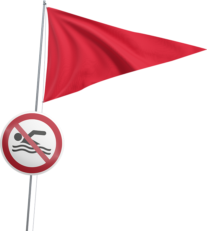 drapeau interdiction de se baigner