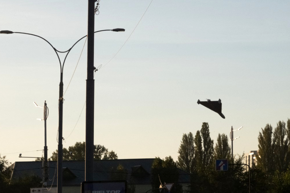 Drone dans le ciel de Kiev, en Ukraine.