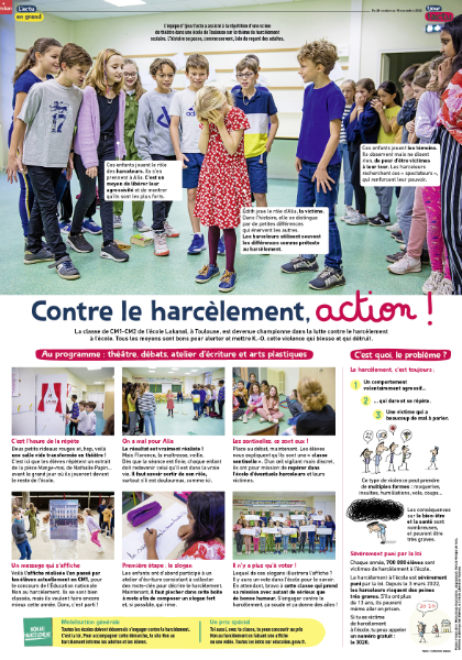 Poster sur le harcèlement à l'école paru dans 1jour1actu n°369.