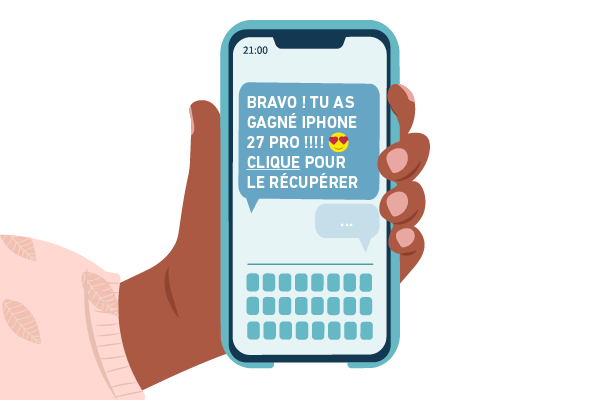 Tu reçois un message qui t’annonce que tu as gagné un iPhone 27 Pro…