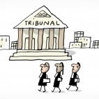 Un tribunal et des avocats