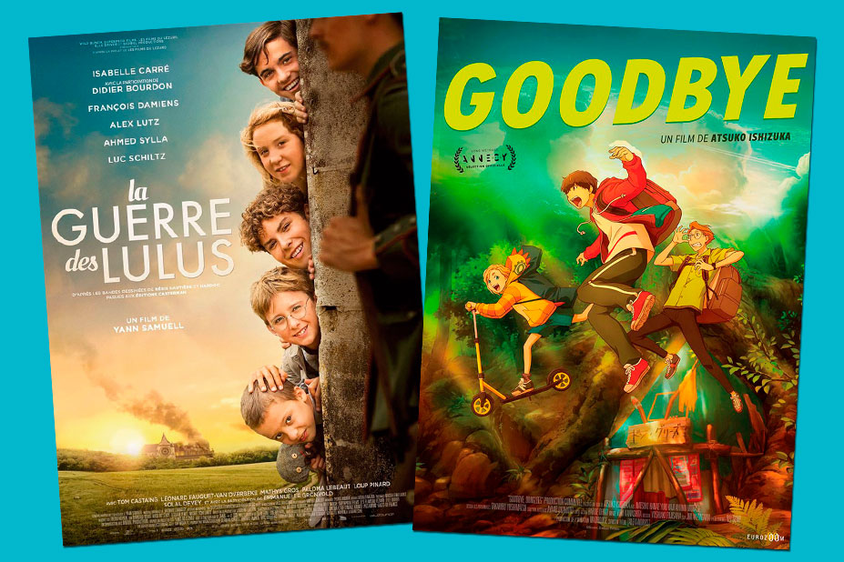 Affiches des films La guerre des Lulus et Goodbye.