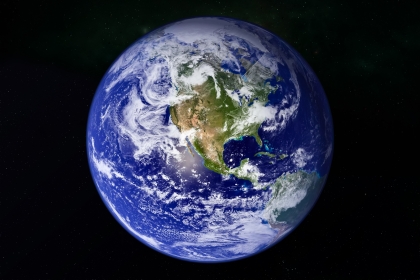 Une image satellite de la planète Terre.