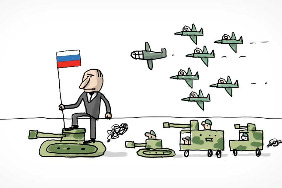 Le président russe Vladimir Poutine à la tête de son armée