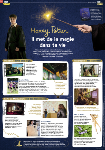 Poster de l'hebdomadaire 1jour1actu n°391 consacré à Harry Potter.
