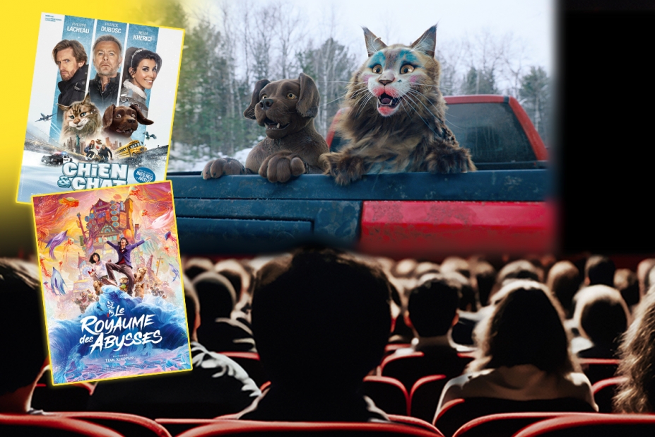 Affiches des films Chien & chat et Le Royaume des abysses.