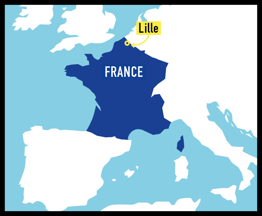 carte de France montrant où se trouve Lille