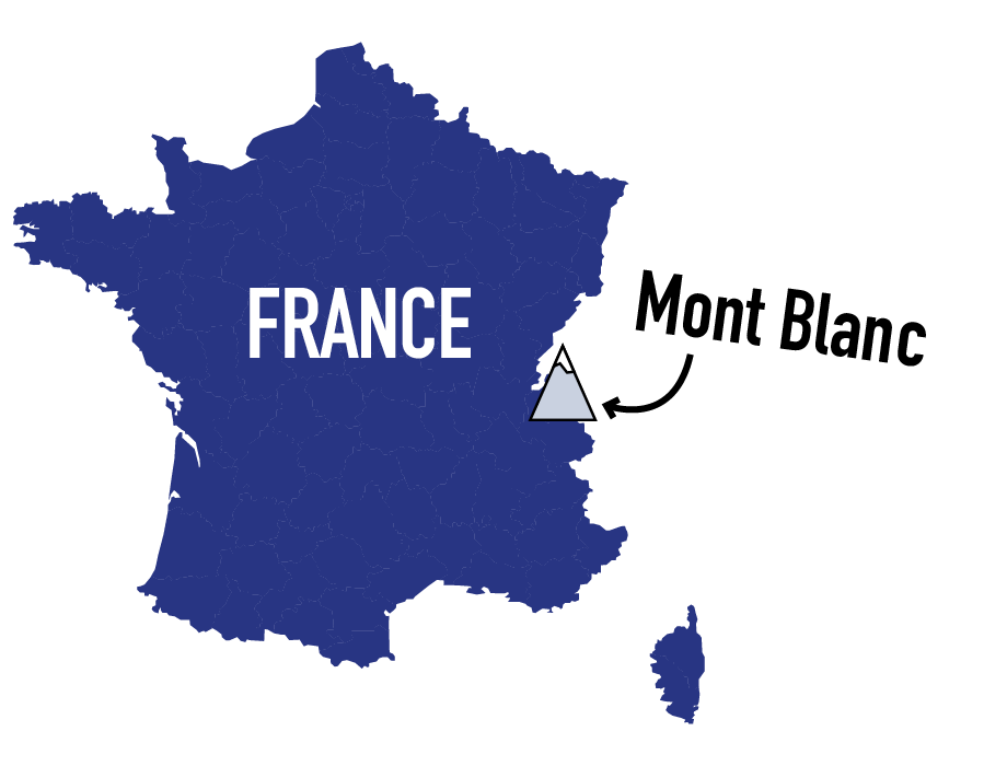 Carte situant le Mont Blanc