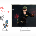Une photo de Jul dans un tableau.