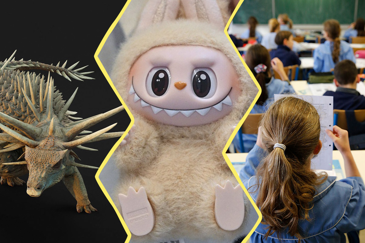 Une de l'article des 3 infos de la semaine. Labubu, Spicomelus, et la rentrée scolaire.