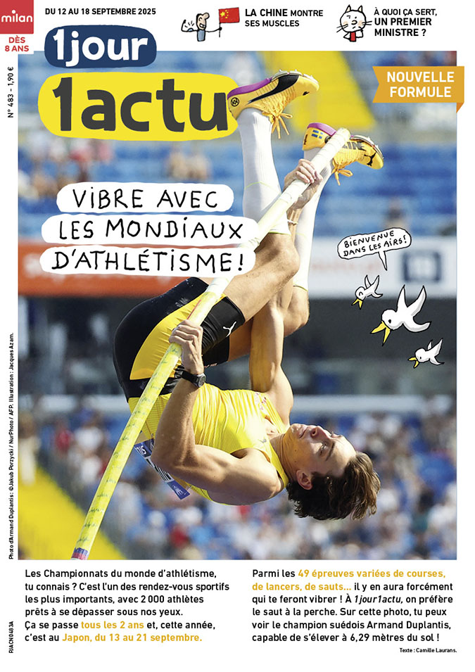 la Une du numéro 483, avec Duplantis perché en hauteur.