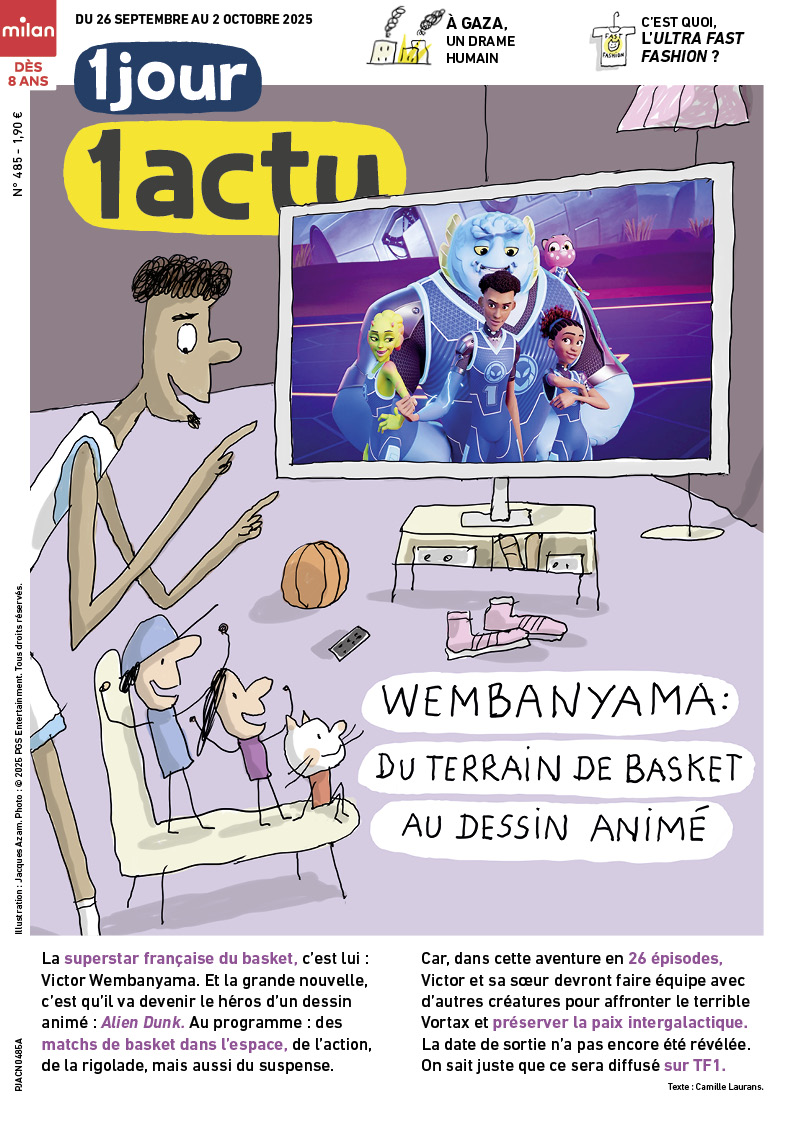 Couverture d'1jour1actu numéro 485 sur Victor Wembanyama.