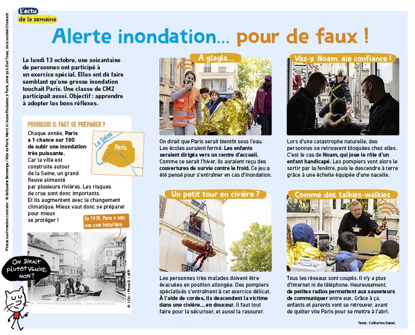Actu de la Semaine numéro 489 sur les exercices d'urgence en cas de grande crue à Paris.