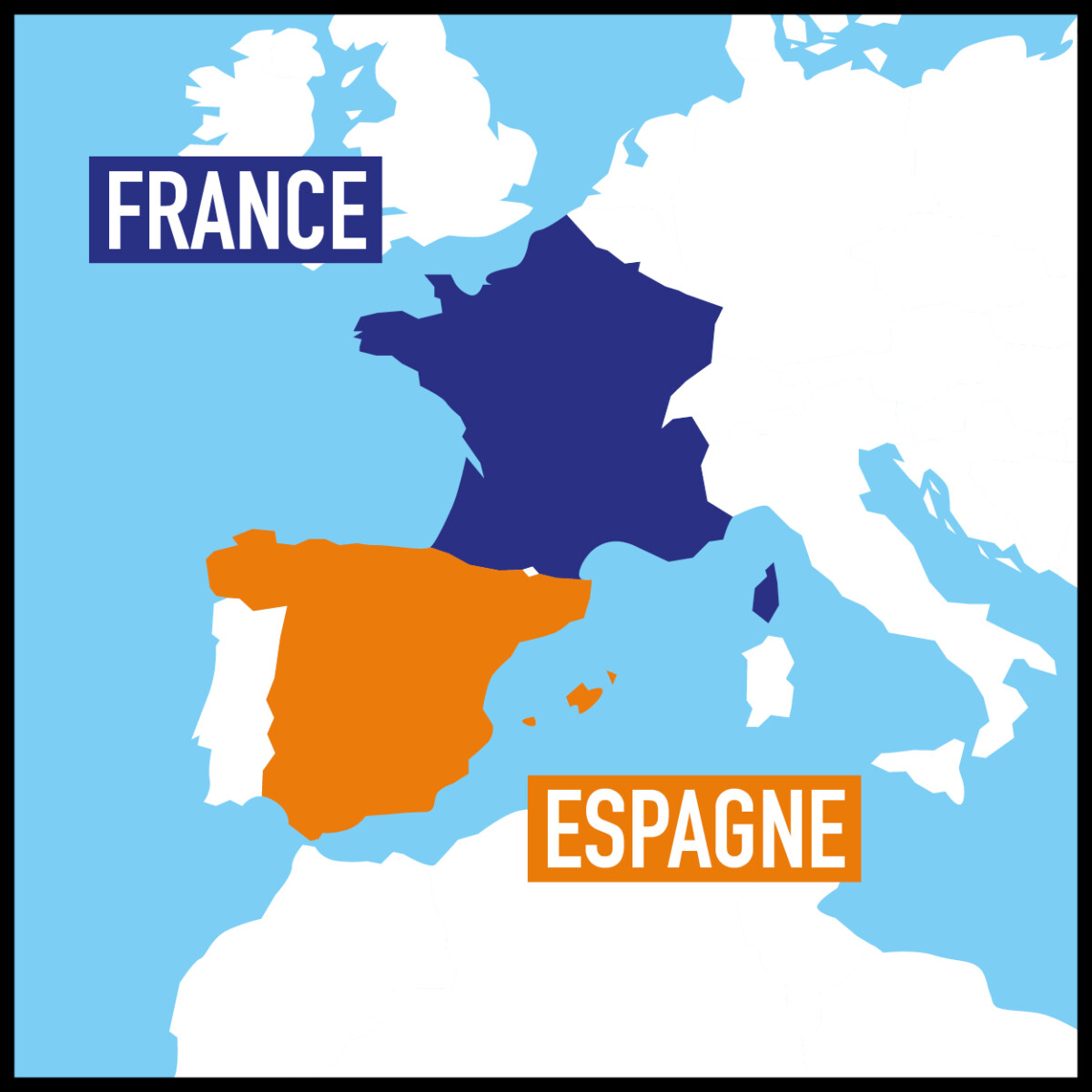 carte France et Espagne