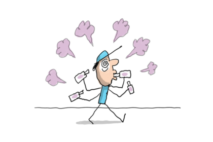 Un ado fume plusieurs vapoteuses en même temps. Il est entouré de fumé et semble complètement accro.