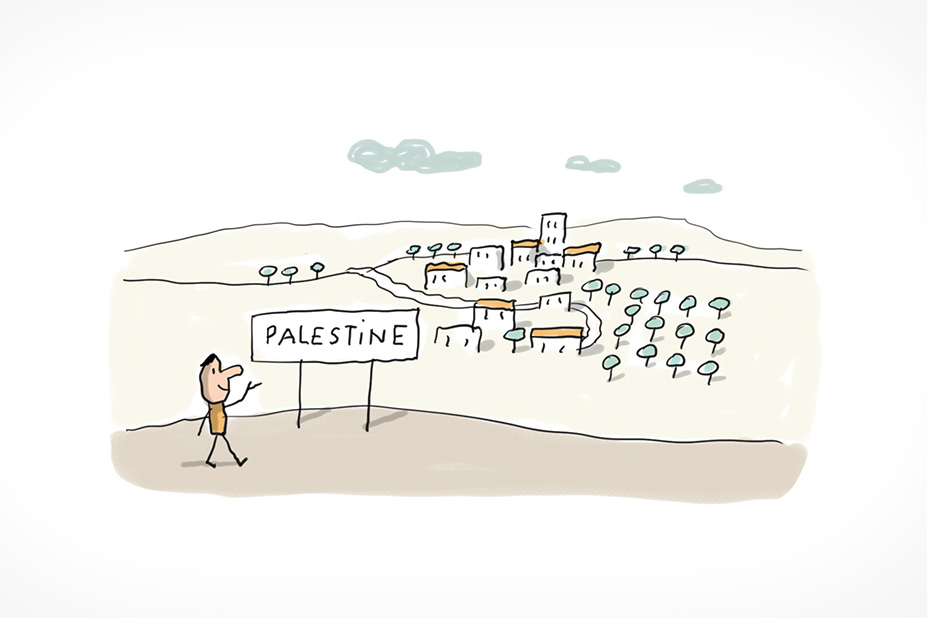 Une personne nous montre la Palestine.