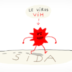 Le sida reprsentyé par la virus VIH.