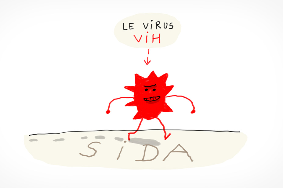 Le sida reprsentyé par la virus VIH.