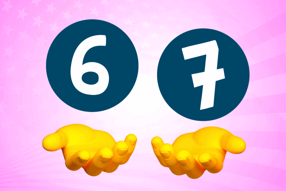 Mains qui semblent jongler avec un 6 et 7