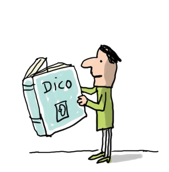 gif illustré d'un personnage qui lit le dico et dit : "wesh ?"