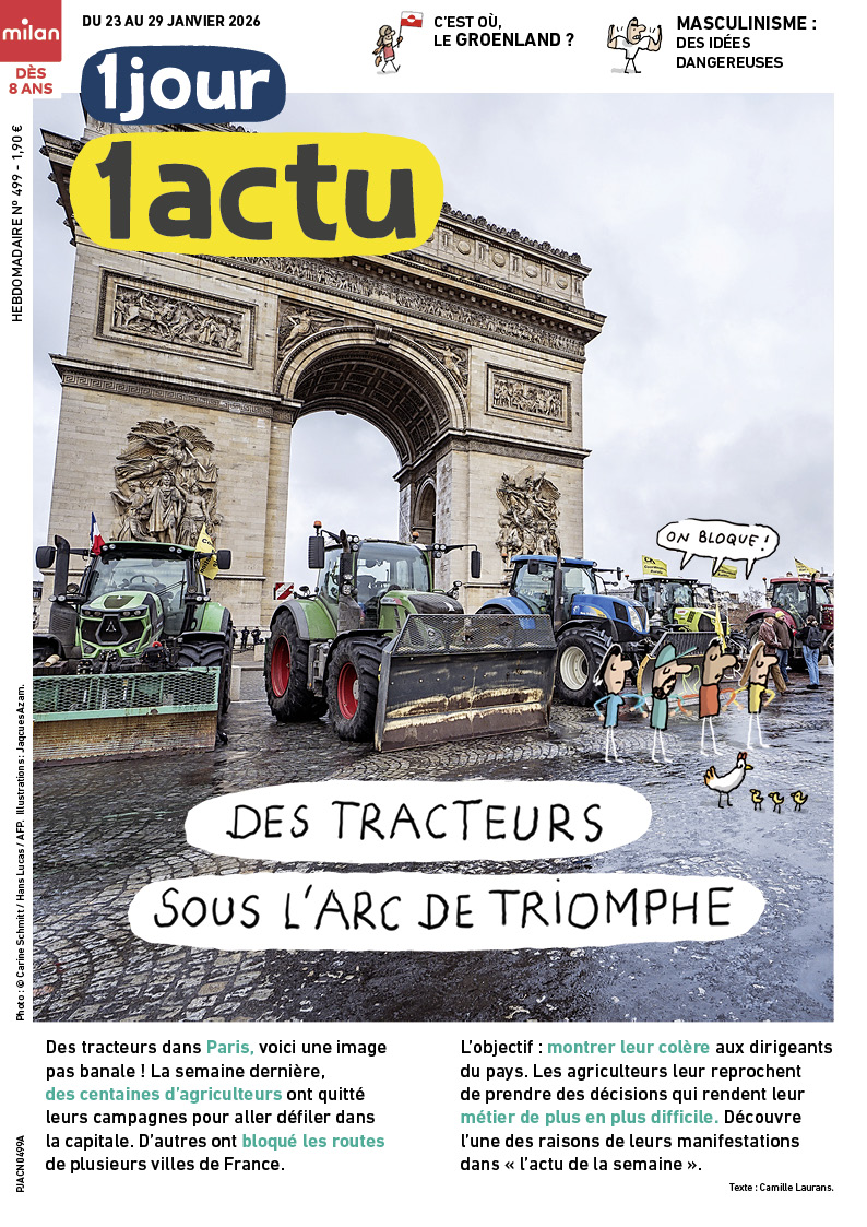 Une du numéro 499. Des tracteurs sous l'Arc de Triomphe.