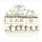 Dans un stade de foot, des joueurs d'équipes africaines saluent les supporters dans les gradins. Les supporters crient tous ensemble "Afrique".